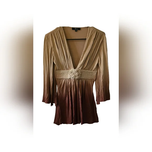 Sky Brand Tan Boho Blouse Size Small - Picture 1 of 2